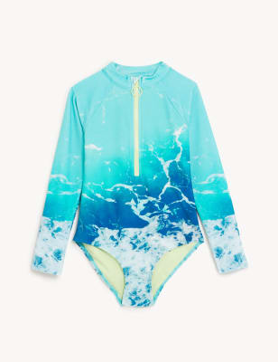 

Girls M&S Collection Photographic Print Long Sleeve Swimsuit (6-16 Yrs) - Aqua, Aqua