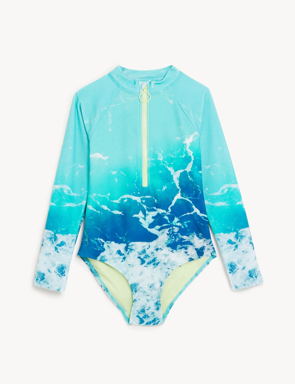 Photographic Print Long Sleeve Swimsuit (6-16 Yrs) image 1