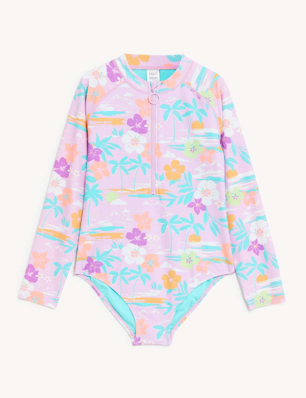 Tropical Long Sleeve Swimsuit (6-16 Yrs) image 1