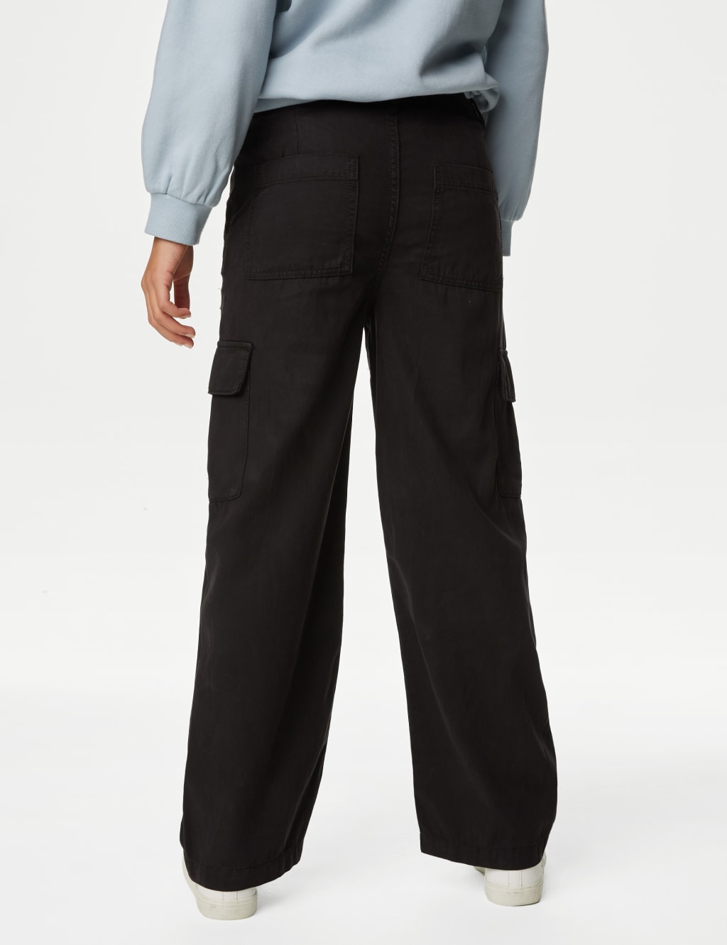 Wide Leg Cotton Blend Cargo Trousers (6-16 Yrs) image 4