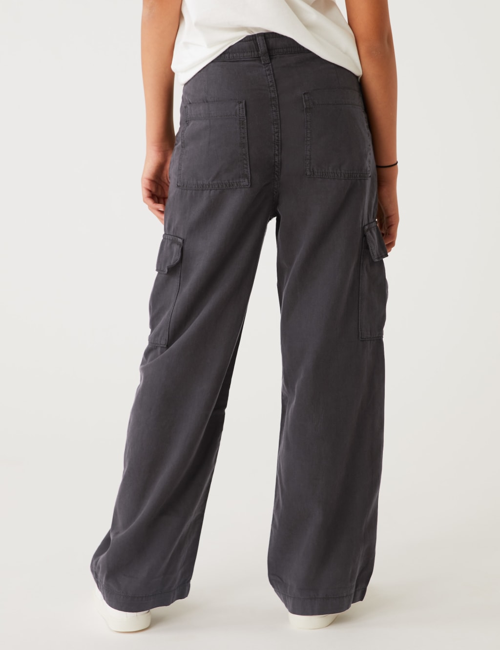 Wide Leg Cotton Blend Cargo Trousers (6-16 Yrs) image 5