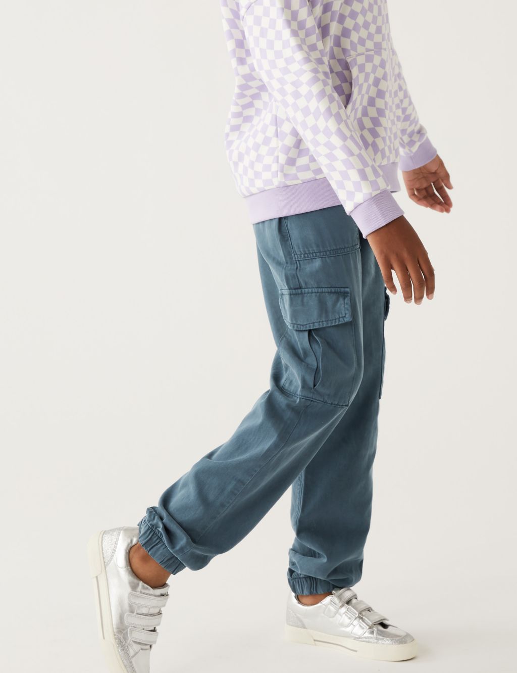 Cotton Blend Cargo Trousers (6-16 Yrs) image 2