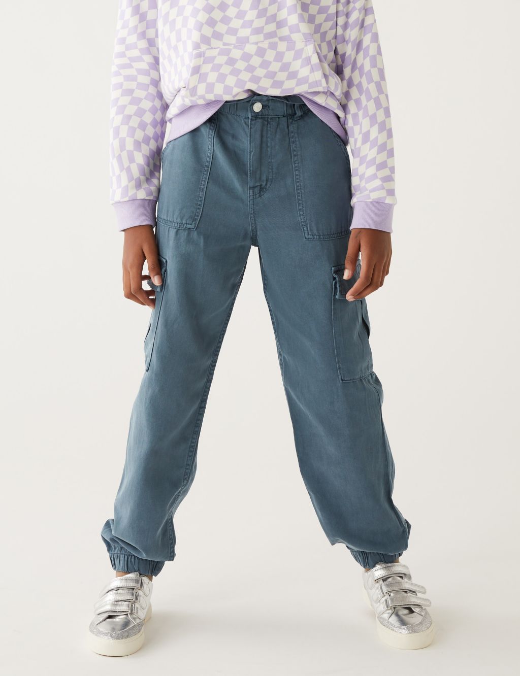 Cotton Blend Cargo Trousers (6-16 Yrs) image 3
