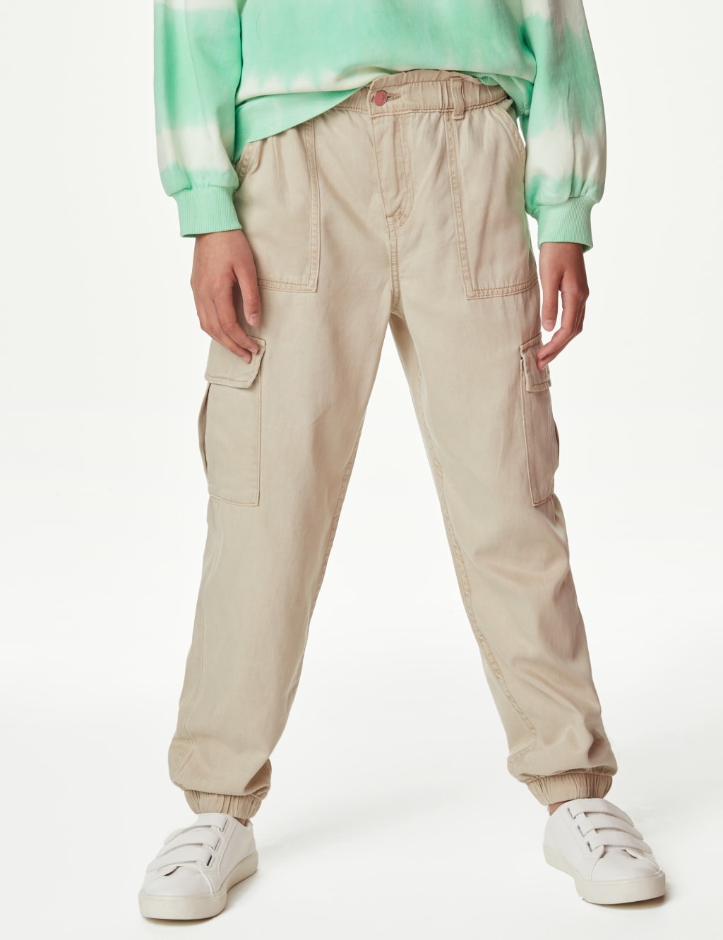 Cotton Blend Cargo Trousers (6-16 Yrs) image 3