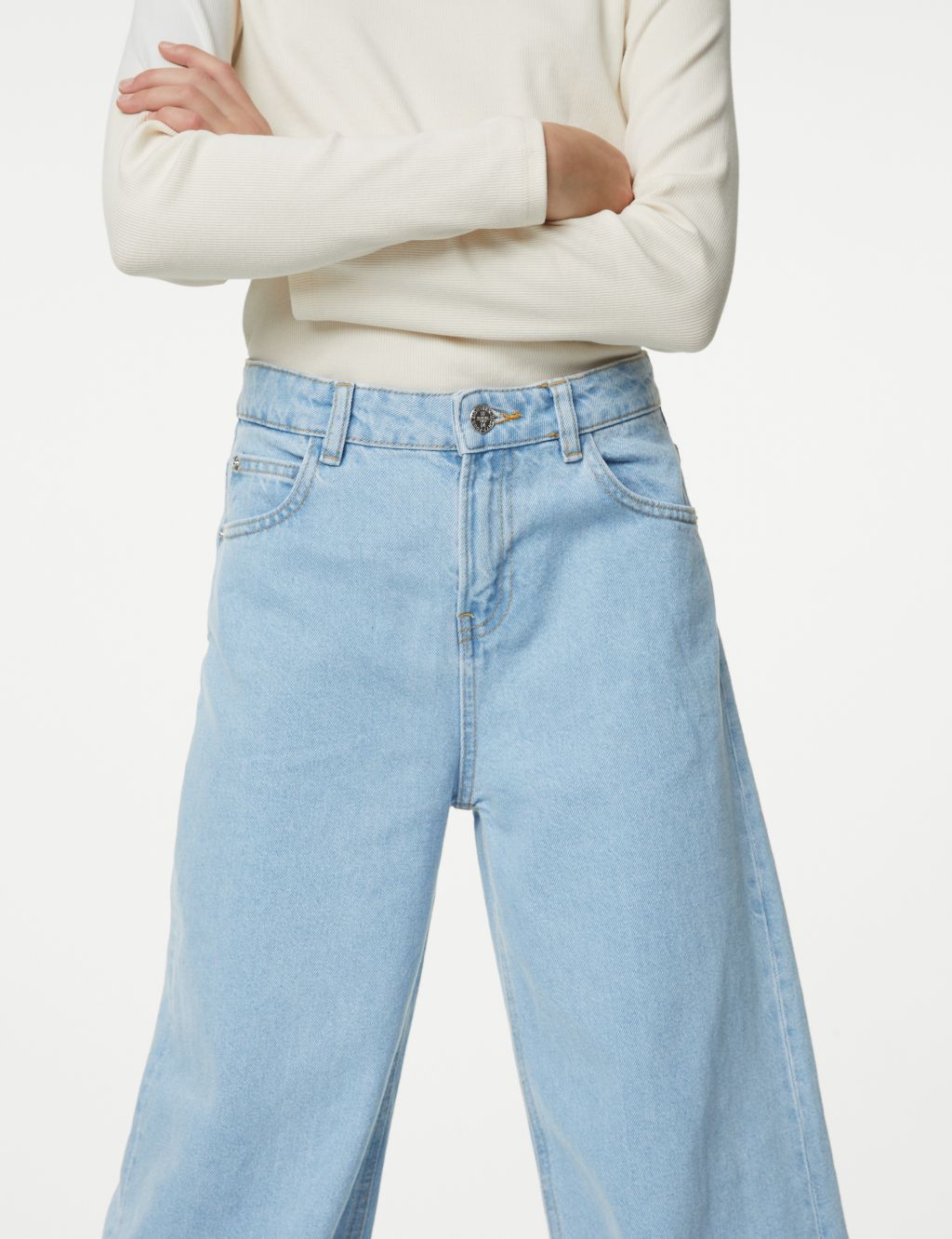 Wide Leg Denim Jeans (6-16 Yrs) image 2