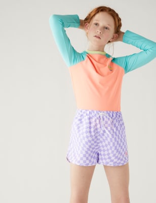 

Girls M&S Collection Checkerboard Swim Shorts (6-16 Yrs) - Lilac Mix, Lilac Mix