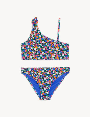 

M&S Collection Einseitig schulterfreier Bikini mit Blumenmuster (6-16 Jahre) - Multi, Multi