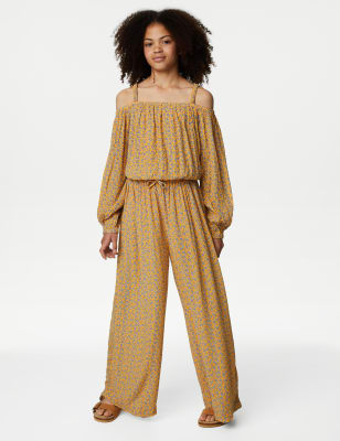 

M&S Collection Hose mit Blumenmuster (6-16 J.) - Orange Mix, Orange Mix