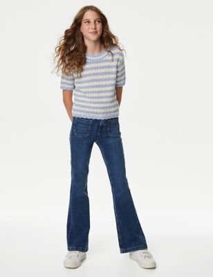 M&S Girls Denim Flared Jeans (6-16 Yrs) - 6-7 Y, Denim