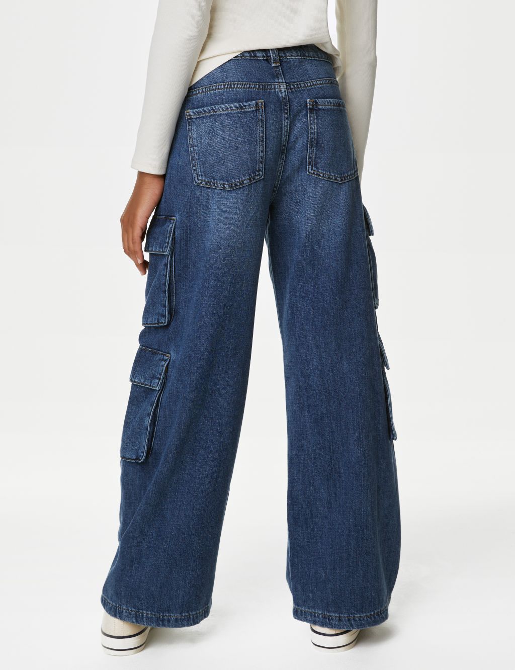 90's Baggy Low Rise Denim Cargo Jeans (6-16 Yrs) image 5