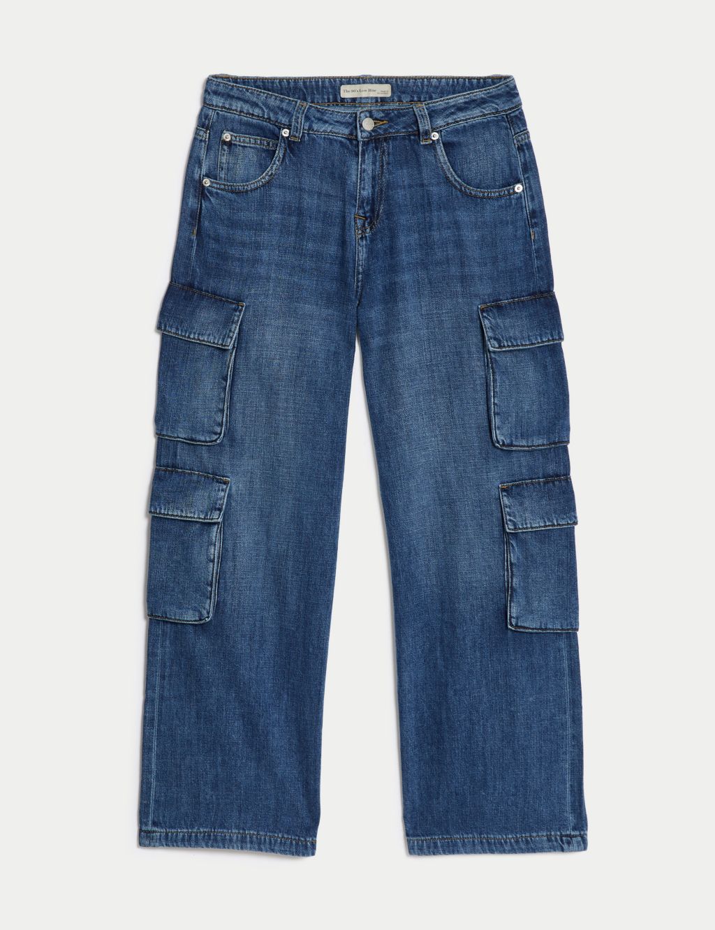 90's Baggy Low Rise Denim Cargo Jeans (6-16 Yrs) image 2