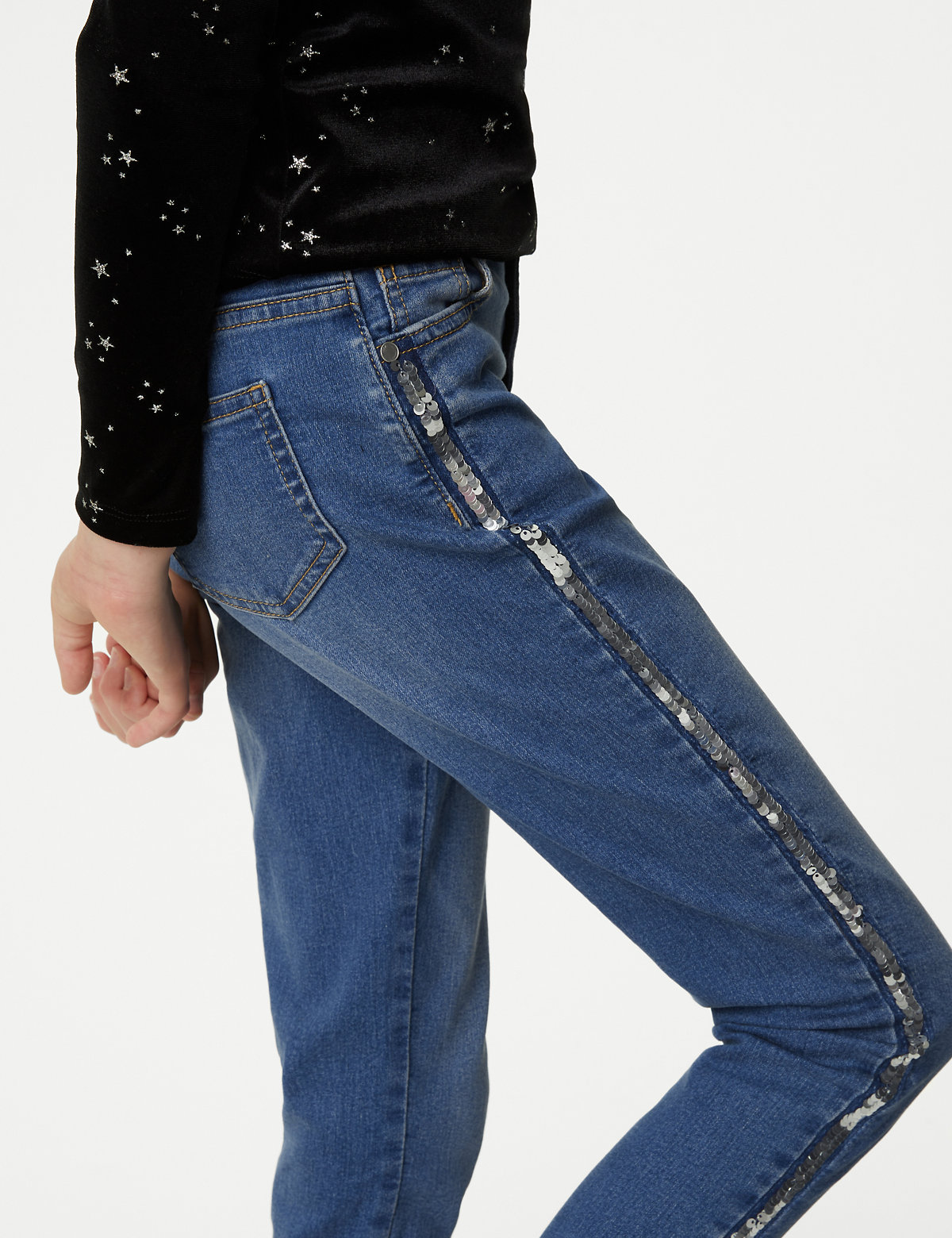 Skinny Cotton Rich Sequin Jeans (6-16 Yrs)