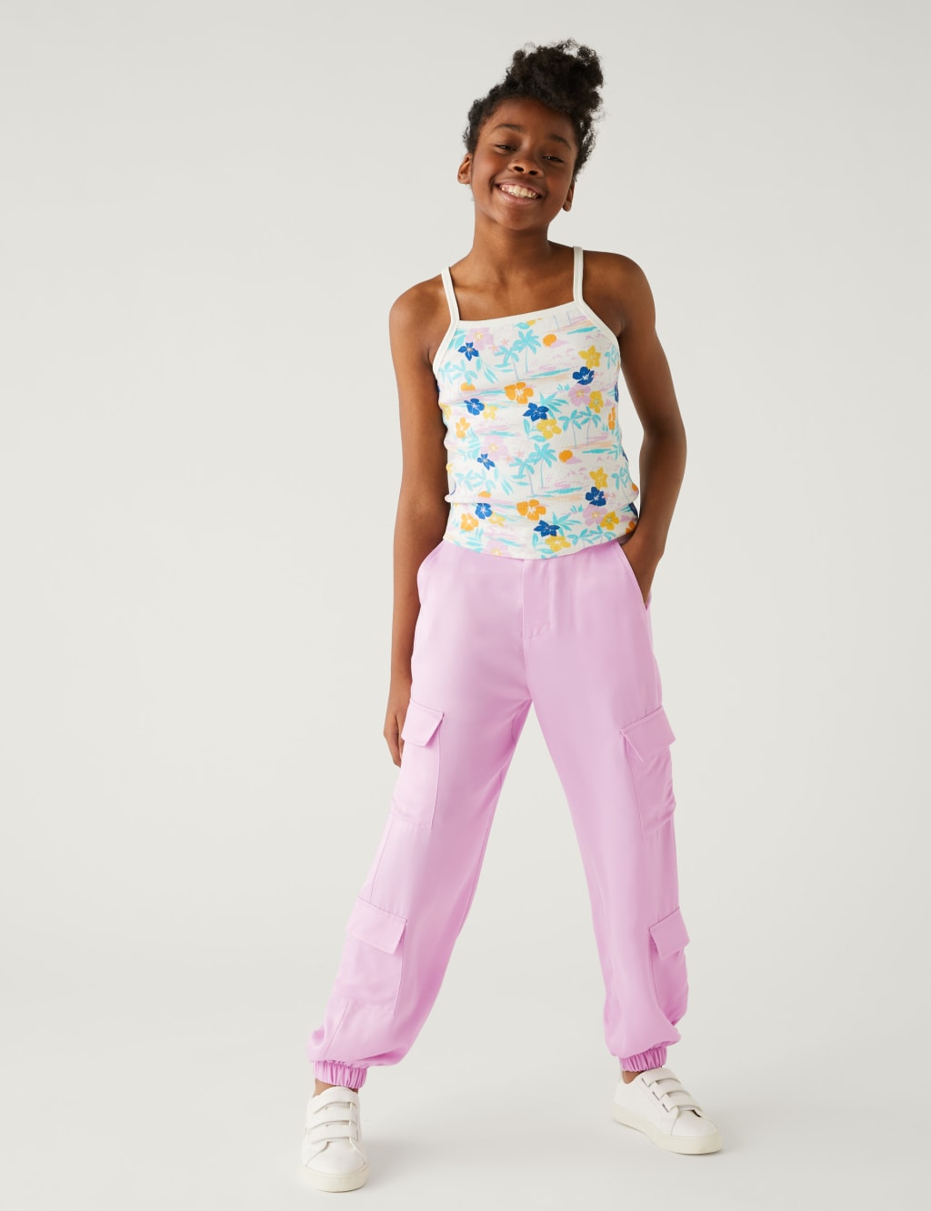 Satin Cargo Trousers (6-16 Yrs) image 1