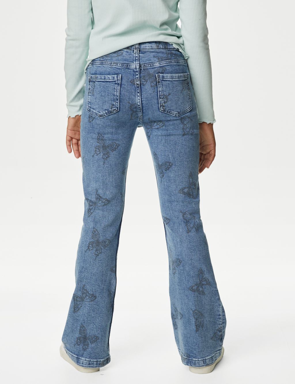 Denim Flared Butterfly Jeans (6-16 Yrs) image 5