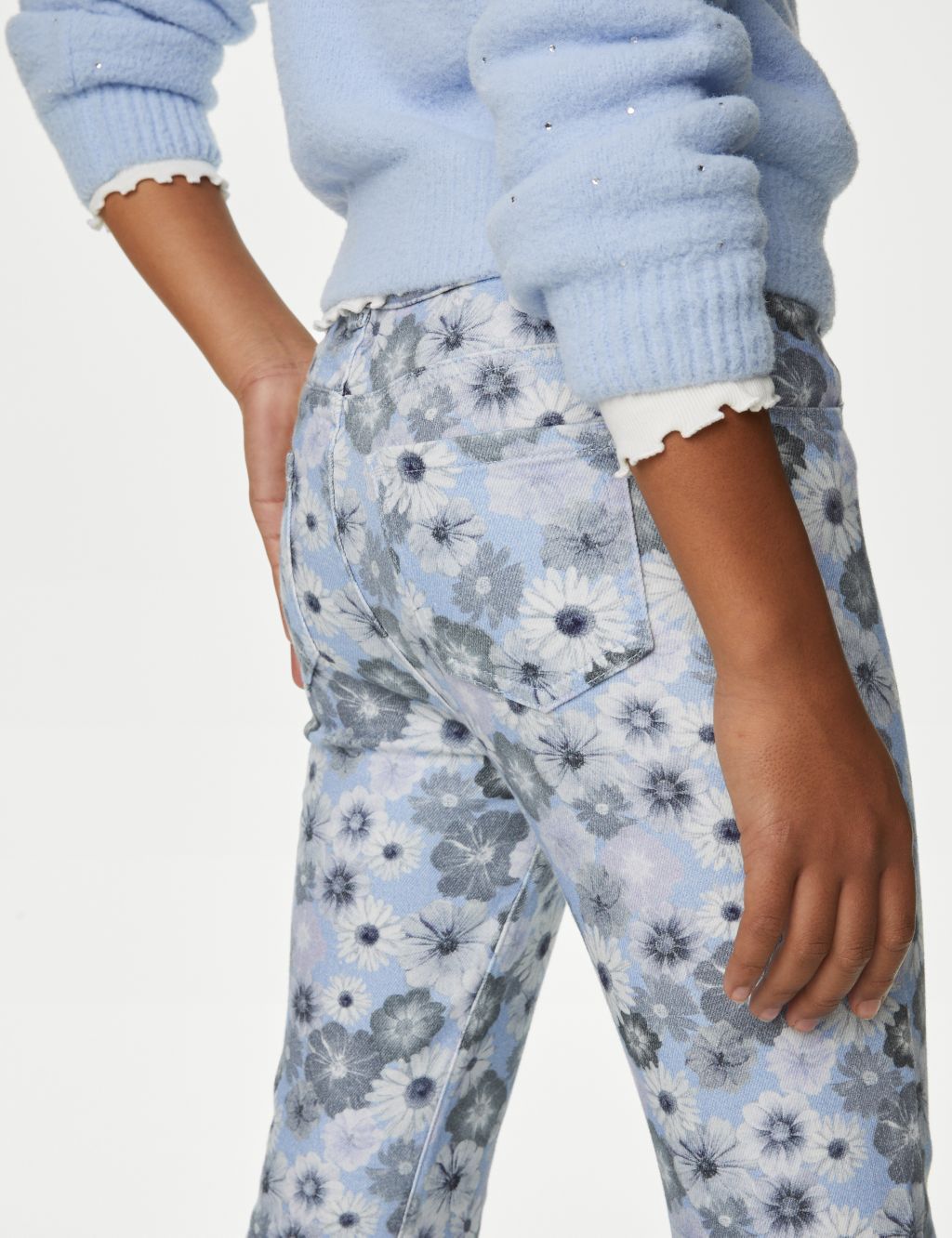 Floral Flared Jeans (6-16 Yrs) image 3