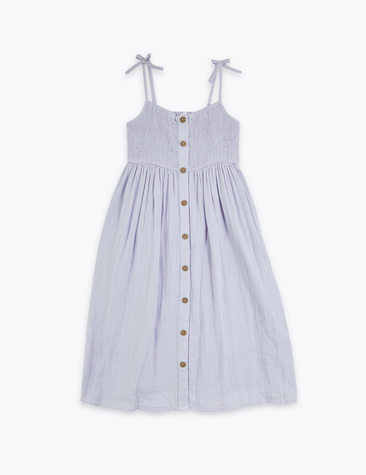 Pure Cotton Button Through Dress (6-16 Yrs)