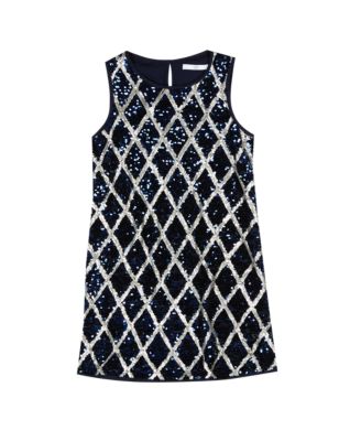 Checked Sequin Embellished Dress (5-14 Years) | M&S
