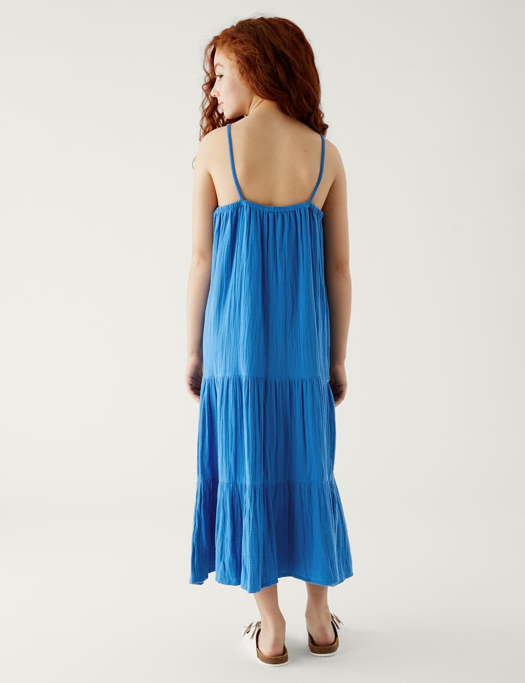Pure Cotton Tiered Maxi Dress (6-16 Yrs) image 3
