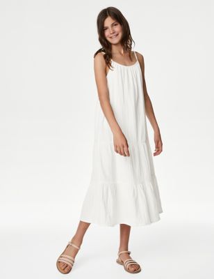 

Girls M&S Collection Pure Cotton Tiered Maxi Dress (6-16 Yrs) - Ivory, Ivory