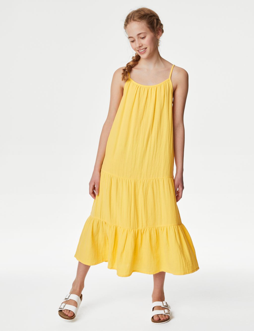 Pure Cotton Tiered Maxi Dress (6-16 Yrs) image 1