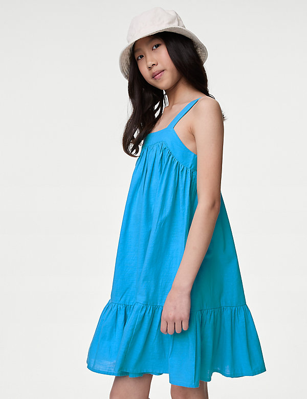 Pure Cotton Tiered Dress (6-16 Yrs) - EE