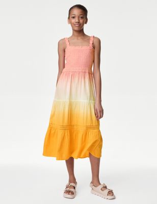 Pure Cotton Ombre Tiered Maxi Dress (6-16 Yrs)