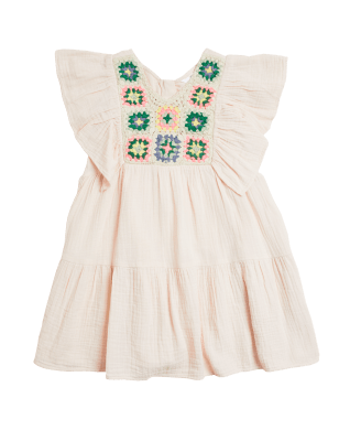 

Girls M&S Collection Pure Cotton Crochet Dress (6-16 Yrs) - Pink, Pink