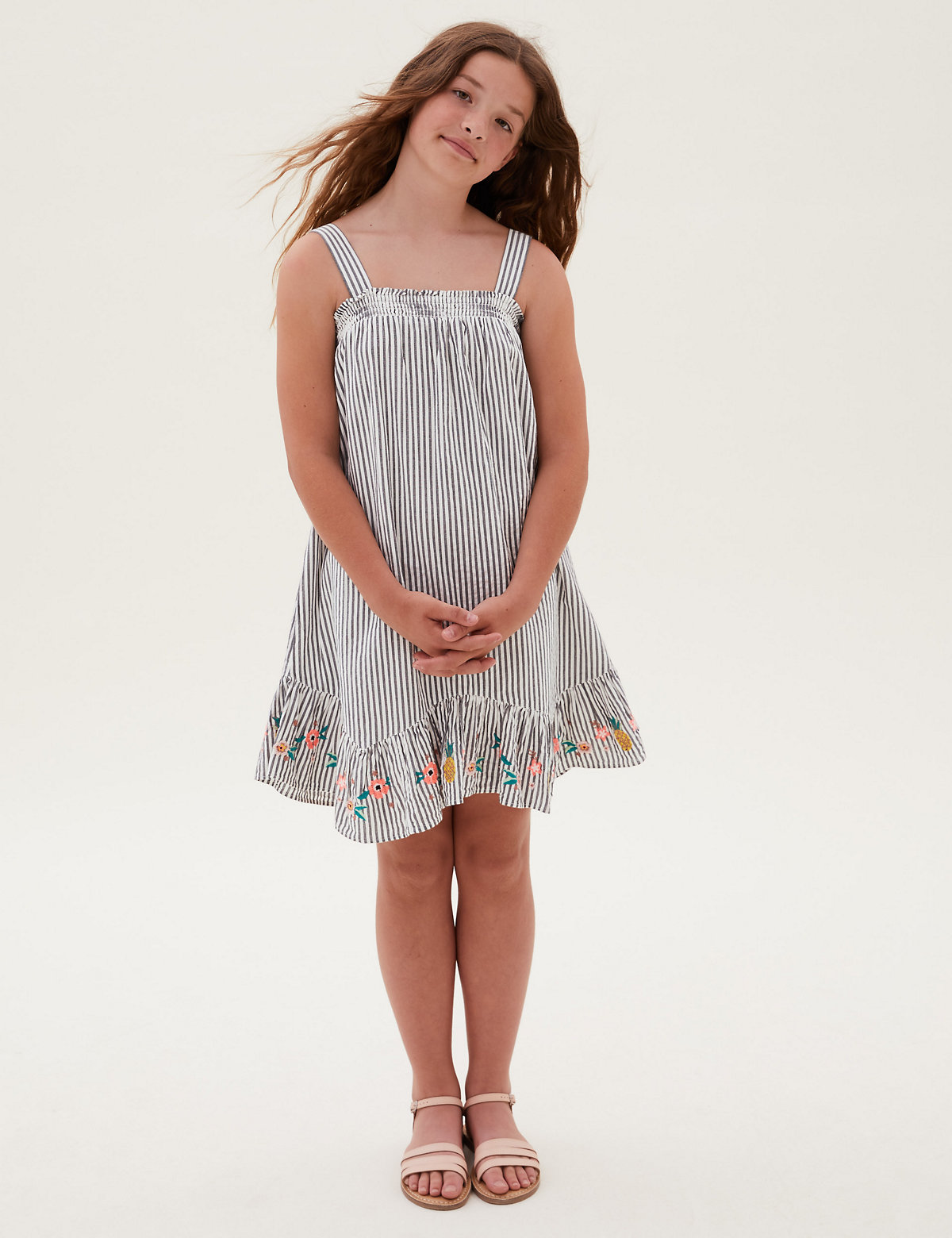 Pure Cotton Striped Dress (6-16 Years)
