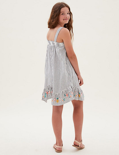 Pure Cotton Striped Dress (6-16 Years)