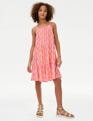 

Girls M&S Collection Tiered Dress (6-16 Yrs) - Pink Mix, Pink Mix