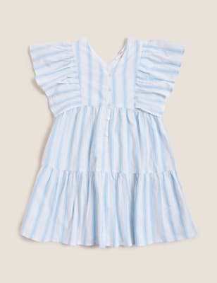 

M&S Collection Vestido de algodón de rayas (6-16 años) - Blue Mix, Blue Mix