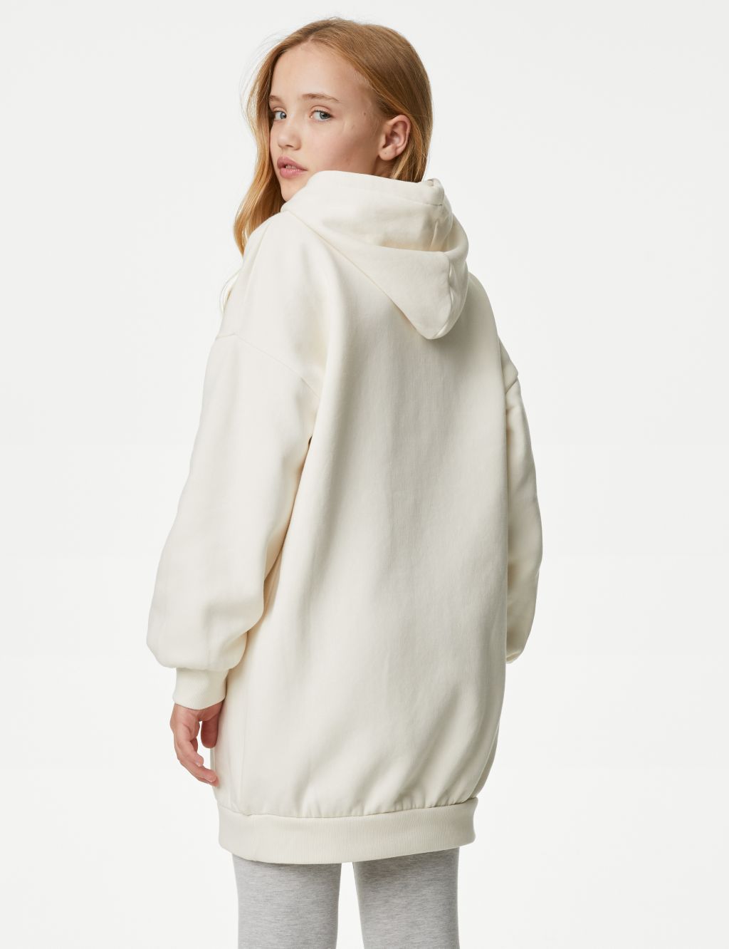 Cotton Rich Slogan Hooded Sweatshirt Dress (6-16 Yrs) image 4