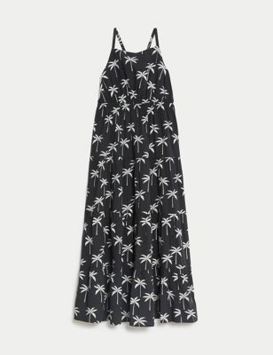 

Girls M&S Collection Palm Print Tiered Dress (6-16 Yrs) - Charcoal, Charcoal