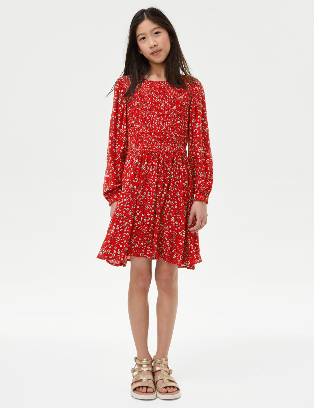 Ditsy floral shirred tent dress shop