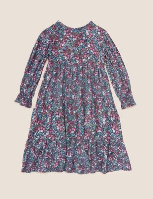 M&S Girls Floral Print Tiered Midi Dress (6-16 Yrs)