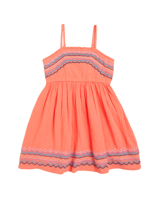 

Girls M&S Collection Pure Cotton Embroidered Dress (6-16 Yrs) - Coral Mix, Coral Mix