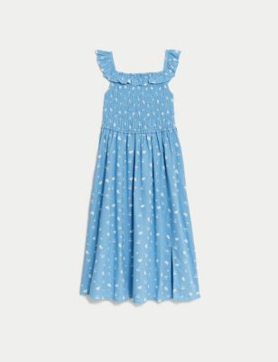 Pure Cotton Ditsy Floral Dress (6-16 Yrs)