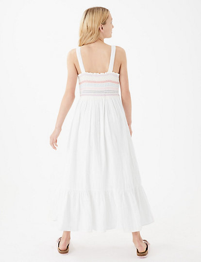 Pure Cotton Shirred Maxi Dress (6-16 Yrs)