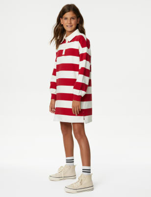 

Girls M&S Collection Pure Cotton Striped Dress (6-16 Yrs) - Red Mix, Red Mix