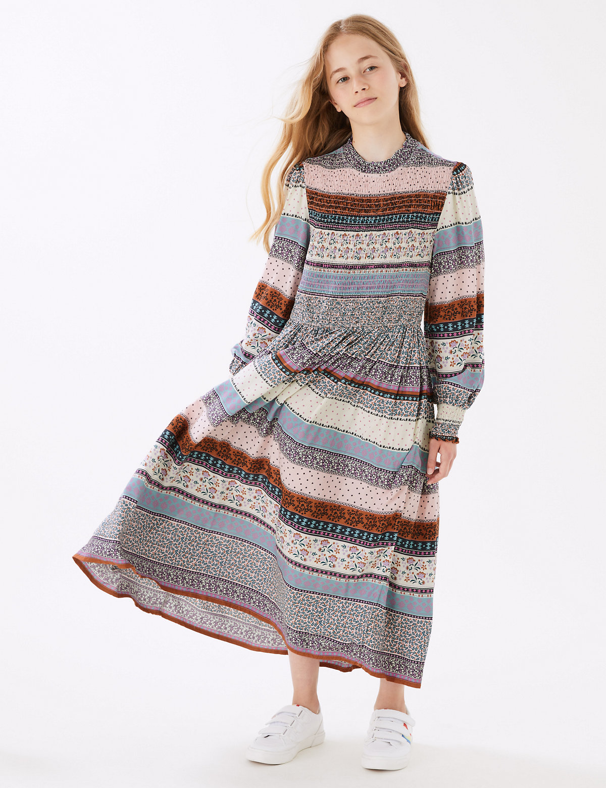 Patterned Shirred Dress (6-16 Yrs)