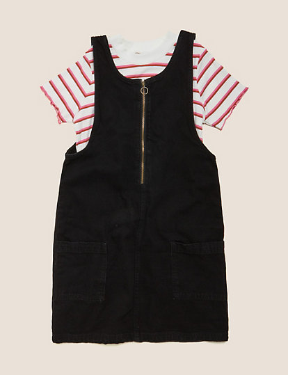 2 Piece Denim Pinafore Outfit (6-16 Yrs)