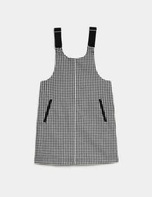 Cotton Blend Checked Pinafore (6-16 Yrs)