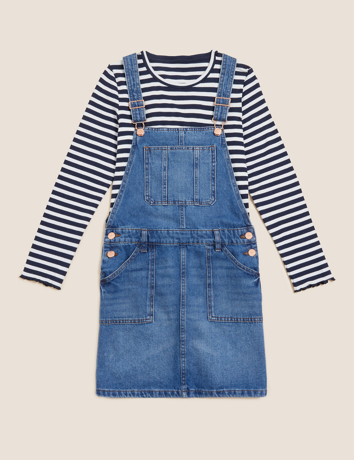 2pc Denim Pinafore Outfit (6-16 Yrs)