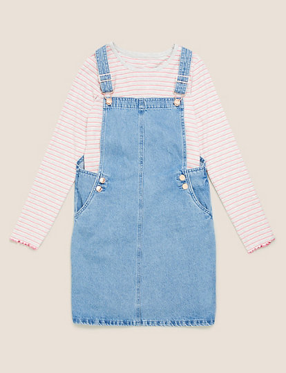 2pc Denim Pinafore Outfit (6-14 Yrs)