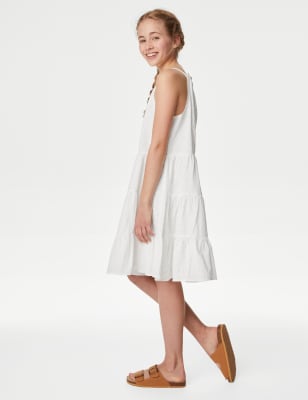 

Girls M&S Collection Pure Cotton Broderie Dress (6-16 Yrs) - White, White