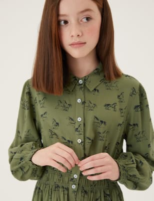 

Girls M&S Collection Horse Print Woven Shirt Dress (6-16 Yrs) - Khaki Mix, Khaki Mix