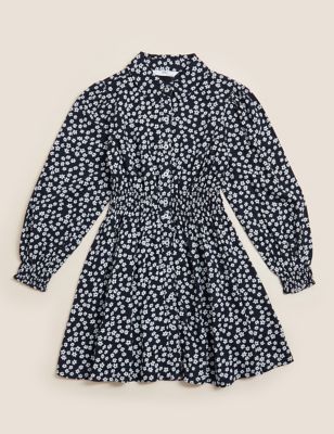 M&S Girls Floral Print Woven Shirt Dress (6-16 Yrs)