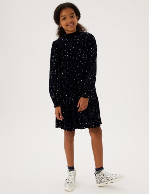 

Girls M&S Collection Velvet Star Dress (6-16 Yrs) - Black, Black