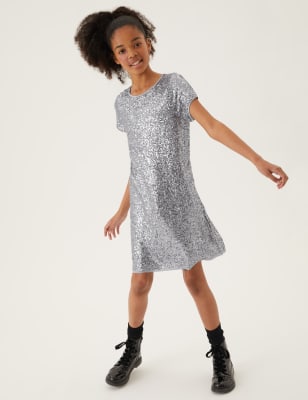 

Girls M&S Collection Sequin Dress (6-16 Yrs) - Silver, Silver