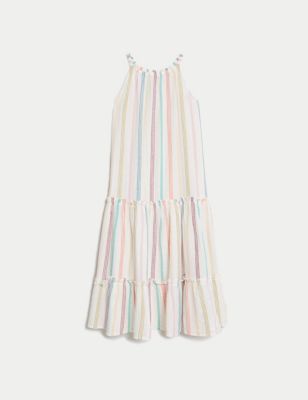 Pure Cotton Striped Halterneck Dress (6-16 Yrs)